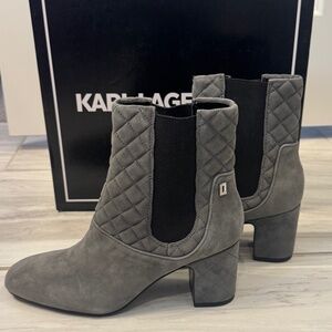 Karl Lagerfeld Iron Kid Suede Boots Size 8